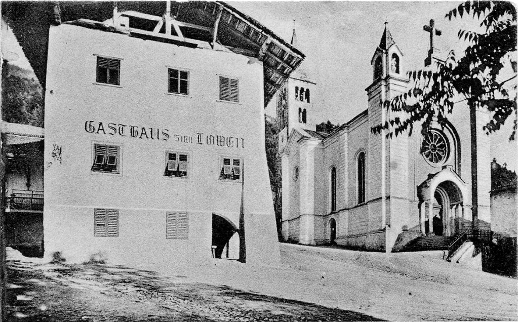 Historische Ansicht – Gasthof Goldener Löwe, Montan